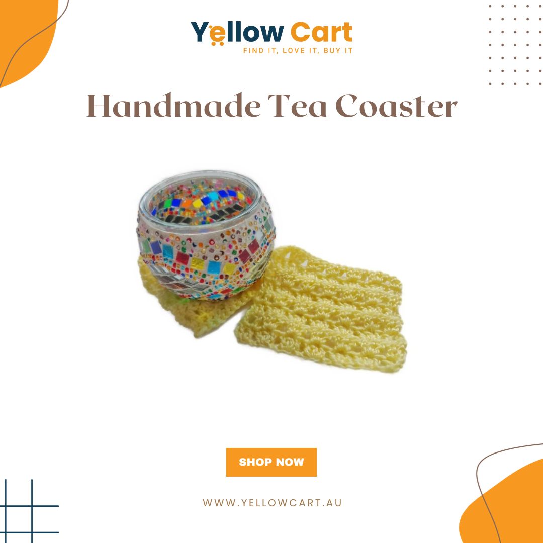 Yellow Square Shape Handmade Tea Coaster